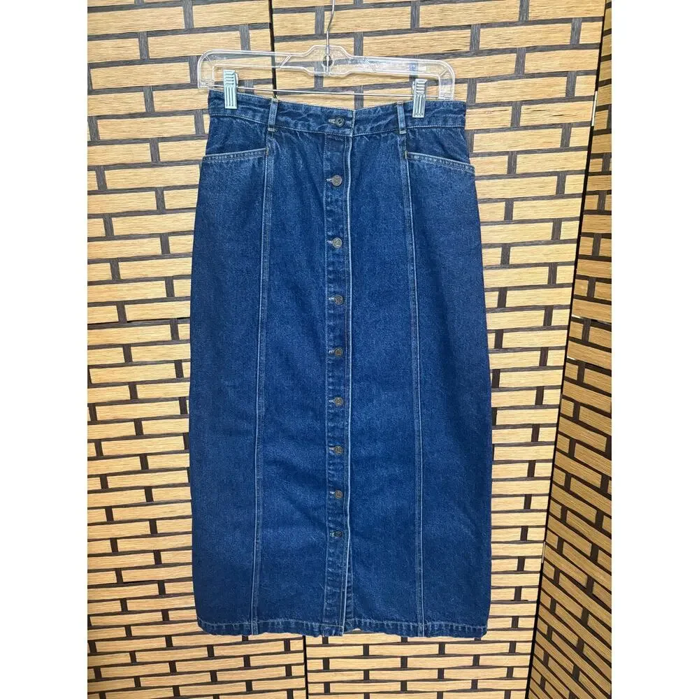Tommy Hilfiger Denim Button Front Maxi‎ Skirt Size 6